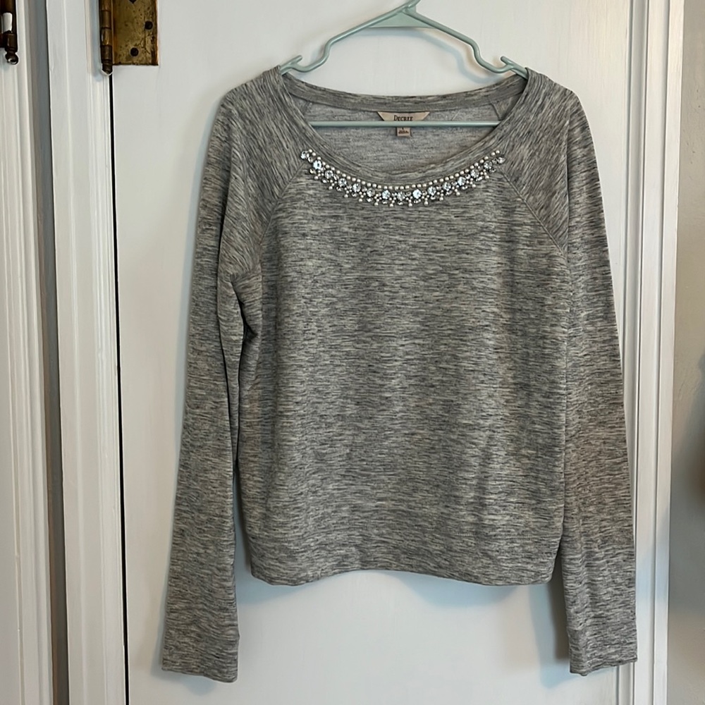 Decree Blouse With Jeweled Collar
